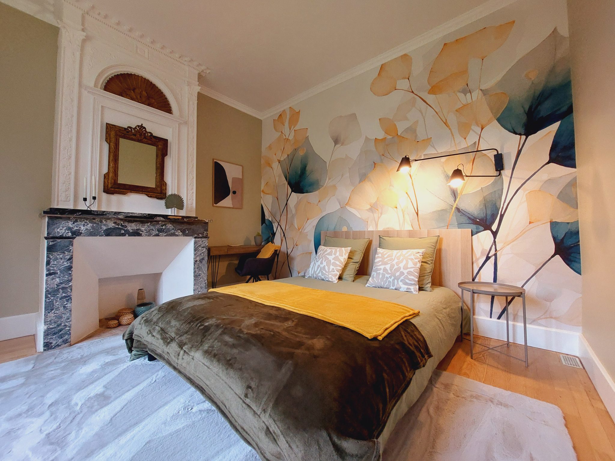 chambre avec cheminee en marbre